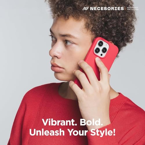 Image of Liquid Silicone Case Compatible for iPhone 15 Pro Max Red | Slim Back Cover | Soft Touch Bumper | Shockproof Drop Protection | Microfiber Cloth Inside | Sleek Solid Design