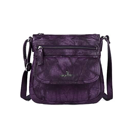 Image of Angelkiss Small Womens Crossbody Bag Leather Shoulder Purse for Women Hobo Bag with Adjustable Shoulder Strap