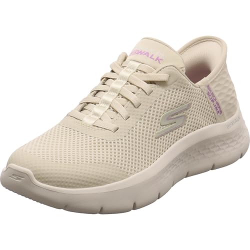 Skechers Women's Go Walk Flex Hands Free Slip-Ins - Grand Entry Sneaker, Off White, 10 US