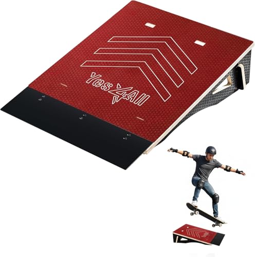 Yes4All Single-Piece Skateboard Ramp, Bike Ramp, Skate Ramp - Design for Beginners, More Durable, Safe, Capacity 220Lbs