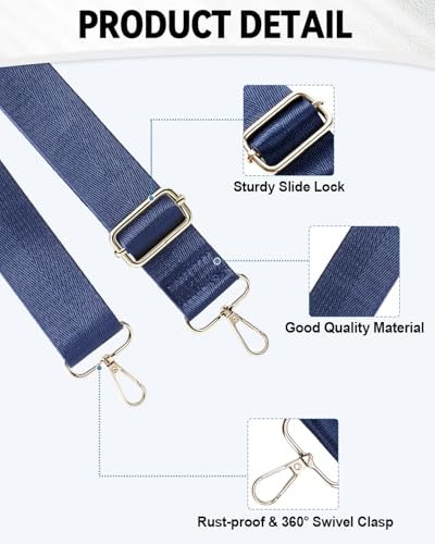 Image of eZAKKA Purse Straps Replacement Crossbody, 1.5 in Wide Purse Strap Crossbody Shoulder Straps Adjustable for Canvas Bag Crossbody Handbag, 10Pcs, Multi-Color