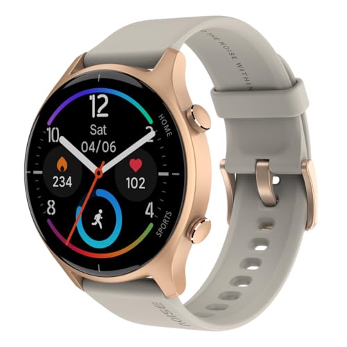 Image of Noise Twist Round dial Smart Watch with Bluetooth Calling, 1.38 inch TFT Display, up-to 7 Days Battery, 100+ Watch Faces, IP68, Heart Rate Monitor, Sleep Tracking (Blush Beige)
