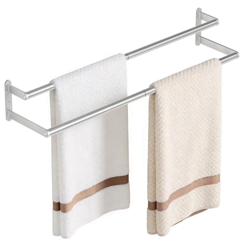 KLJKPA Double Towel Bar Towel Holder for Bathroom Brushed Nickel