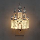 L LOHAS LED 3D Castle Night Lights Plug into Wall, Night Light for Kids, Built-in Dusk to Dawn Sensor, Dimmable Night Light for Kids Room Bedroom Bathroom Hallway, 3000K Soft White