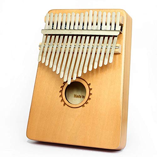 BOTOWI Kalimba 17 Schlüssel Daumenklavier Sanza Afrikanisches Thumb Piano, Tragbarer 17 Key Finger Piano Musikinstrument, Massivholz Mbira mit Hammer für Kinder, Anfänger, Erwachsener,Wood Grain 5 Cover