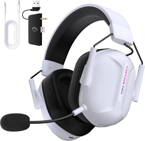 Image of RYR Wireless Gaming Headset for Xbox Series X|S, Xbox One, PC, PS5 /4, Mac, Mobile, Switch, 3D Surround Sound, Bluetooth 5.3, 60H Battery, Gaming Headphones with Detachable Noise Canceling Mic-White