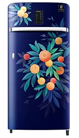 Samsung 189L 5 Star Inverter Direct-Cool Single Door Digi-Touch Refrigerator (RR21C2E25NK/HL,Orange Blossom Blue) 2023 Model