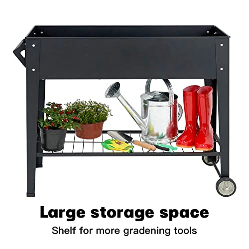 Leetolla GARDEN BED BLACK Elevate Herb Garden Planter Box Outdoor Raised Beds thumb #5