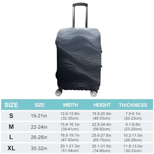 Deep Black Waves Luggage Cover Dustproof Suitcase Cover Elastic Washable Travel Luggage Protector Suitcase Protector Stretch Baggage Protector for 19-32 Inch Luggage XL2