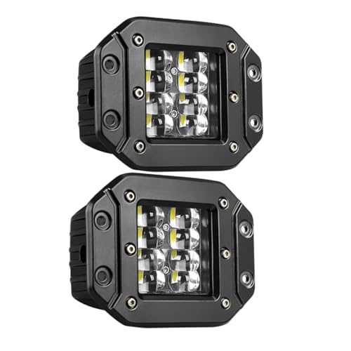 FUNOMOCYA 2 piezas Luz de Trabajo LED Resistente al Agua para Coche Luz de Inundación Vehicular Integrada Antiimpacto y Versátil para Suv Camiones y Todoterrenos