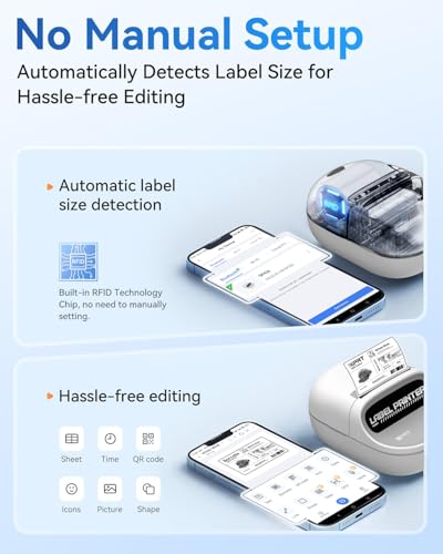 Image of iDPRT Portable Bluetooth Thermal Printer Machine for Label Printing, 2 Inch Bluetooth Barcode Label Sticker Printers, Small Thermal Label Maker for Price tag, Business, Home Use, Inkless and Compact