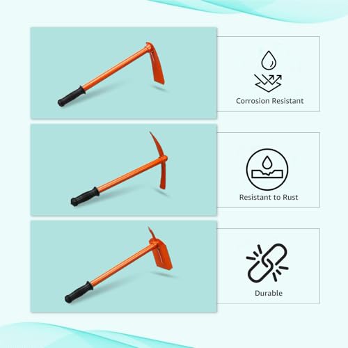 Image of Go Hooked Heavy Duty Garden Kit | Garden Pickaxe (Tiller) & Hand Hoes with Prongs-2 Nos.|Garden Kit Essentials, Strong, Durable Steel Planter Accessories |Gardening Tools for Home Garden- Set of 3