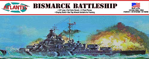 Atlantis Plastic Model Kit - Bismarck German Battleship 16 Inch