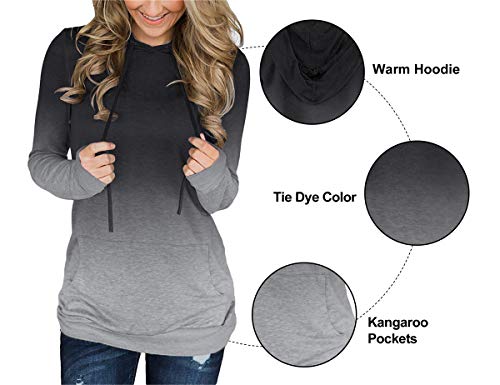 onlypuff Womens Hoodie Sweatshirts Casual Tunic Tops Long Sleeve Hoody with Kangaroo Pockets - Image 3