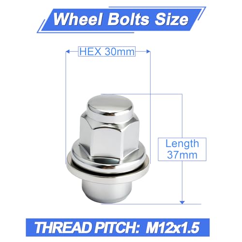 ERMWALR 5Pcs Wheel Nuts,M12 X 1.5 Alloy Locking Wheel Nuts,Silver Anti Corrosion Coating High Strength Replacement for Jaguar XF Series XK Series XKR Series F-Type S-Type X-Type XJ X350 X351 X358