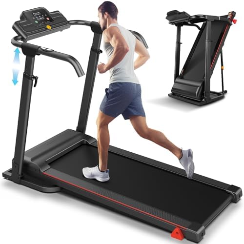 ANCHEER 2025 Premium Treadmill - 3.5HP Treadmills 350+ LBS Weight Capacity- 3-Level Incline, Foldable Design, Adjustable Height with Desk & Pulse Sensor - Perfect for Home Office & Family Workouts