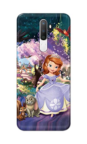 Image of PRINTFIDAA Cartoon Little Girl with Crown and Pet Animals Printed Designer Hard Case for Oppo A5 (2020) / Oppo A9 (2020), Oppo A11x Back Cover -(e) RPM1008