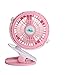 Price comparison product image Handheld USB Desktop Kids Buggy Clip on Fan Pram Stroller 360 Degree No Dead Angle Rotation Mini Battery Hand Held For 2-6 Hours Supper Long Battery Supply (Pink &Battery)