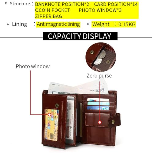 Business Minimalist Splicing Horizontal and Vertical Top Layer Leather Wallet with Credit Card Slots4