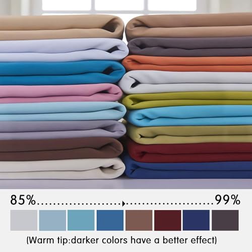 Yakamok Room Darkening Thermal Insulated with Grommet Window Curtain for Bedroom, 38Wx36L inch, Light Reducing Drapes for Living Room,Light Beige, 2 Panels