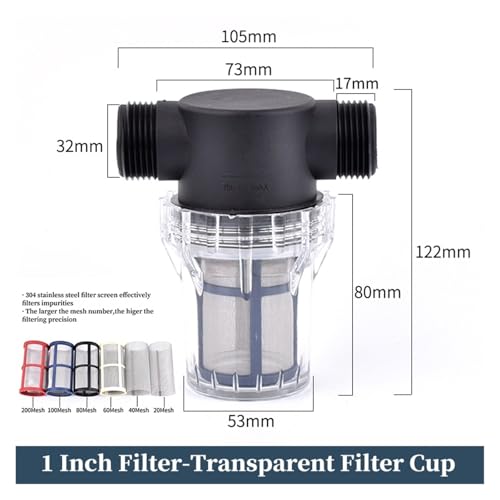 Filtro para bomba de agua de jardín 1 pulg miniatura 2