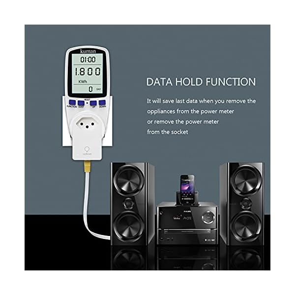 kuman KW47US Electricity Usage Monitor Plug Power Watt Voltage Amps
