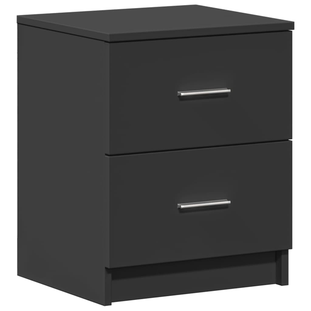 Lot de 2 tables de chevet avec 2 tiroirs - Noir - 40 x 36 x 50 cm