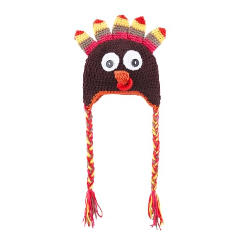 Baby Turkey Hat Toddlers Kids Winter Warm Knitted Earflap Beanie Cap Thanksgiving Photo Props