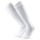 Abgestufte Kompression Socken für Männer & Frauen EU 39-42 // UK 6-8 Einfarbig Weiß - 1 Paar