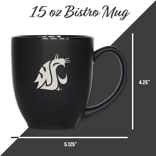 Image of Rico Industries NCAA Primary 15-Oz Personalized Matte Black Bistro Mug - for Hot or Cold Drinks