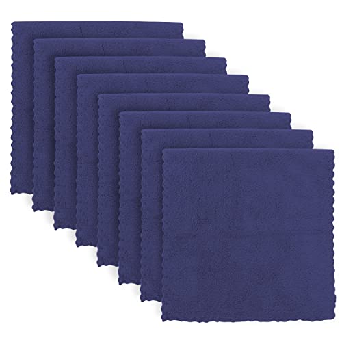 Image of Super Soft Burp Cloths 8 Pack - Thick - Extra Absorbent - Perfect Size Large 20 X 10 Inch - Light and Easy to Carry - Milk Spit Up Rags - Burpy Cloths for Unisex, Boy, Girl, Newborn - Navy Blue