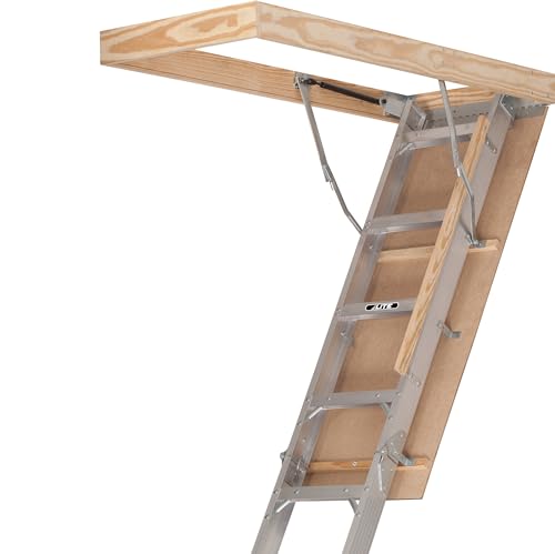 LITE 10-foot Aluminium Attic Ladder 54"W x 22.5"H (Rough Opening), 375-Pound Load Capacity, Type IAA, AA2211