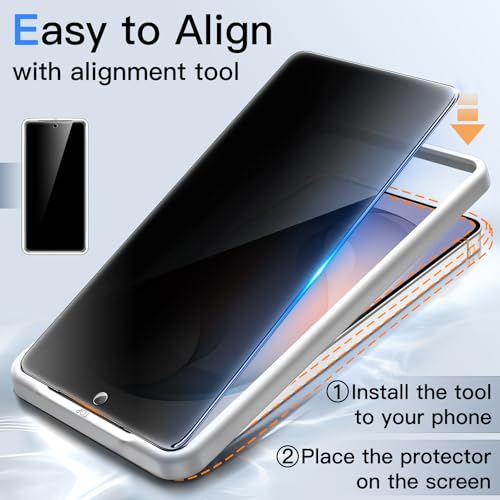 Image of JETech Privacy Screen Protector Guard for Samsung Galaxy S26 Ultra, 2-Pack | Anti-Spy Privacy Protection, Tempered Glass, Easy Installation Tool, Case-Friendly, Anti-Scratch Design