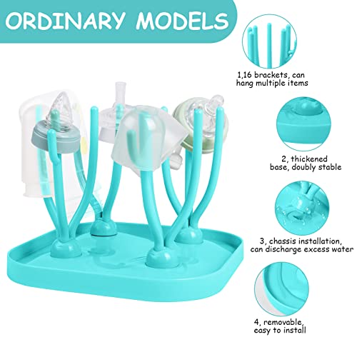 Vicloon Baby Bottle Drying Rack With Detachable Drip Tray - Holder for Bottles Teats, Cups - Reusable Baby Accessories (Blue) - Image 4