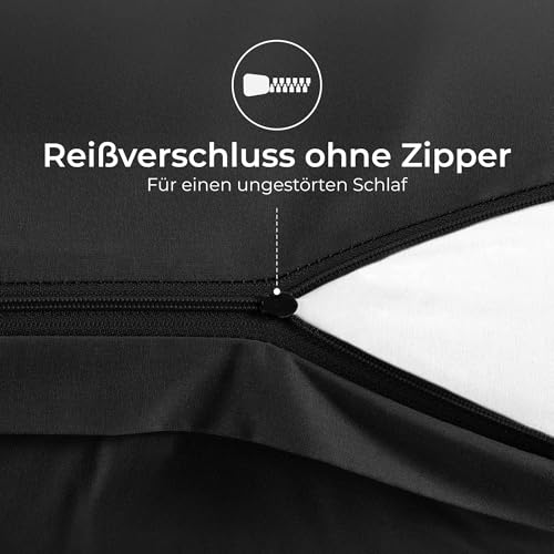 Kissenbezug 50x70 Renforcé Baumwolle (2er-Set) - Anthrazit - Dicht gewebt mit 57 Fäden/cm² - Kissenbezug 70x50 cm - Oeko Tex Zertifiziert - Dreamzie