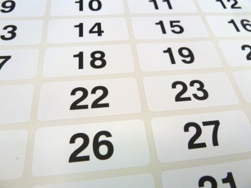 47x20mm, Black on White Labels, Consecutively Numbered 1 to 500, Durable Plastic Consecutive Numbering Stickers