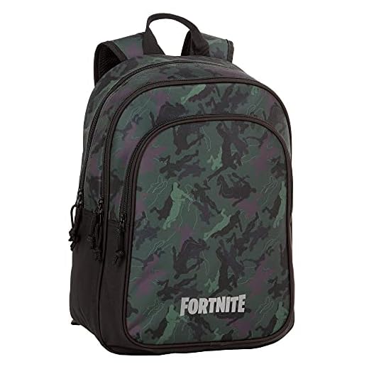 Mochila Escolar Fortnite Camuflaje - Doble Compartimento y Bolsillo Frontal - Adaptable a Carro - Tirantes y Espalda Acolchados - 42 x 32 x 20 cm - ToyBags