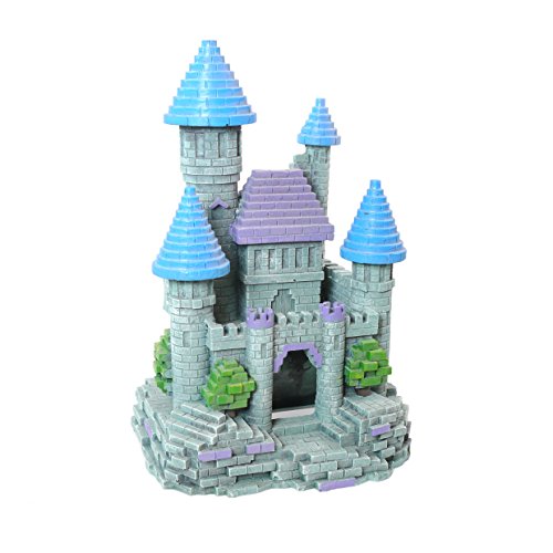 Blue Ribbon Aquarium-Deko – Unheimliches Schädelschloss, 10x8x9,5 Cm, Fischsicher