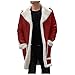 IQYU Veste en peluche pour homme - Col revers - Coupe-vent - Longueur moyenne - Classique - Veste de montagne - Style décontracté - Avec doublure en peluche - Cardigan coupe-vent, rouge, L