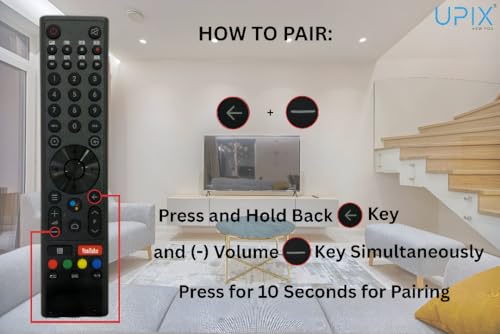 Image of Upix Compatible Micromax Smart TV LCD /LED Remote No. 1340 | with Voice | YouTube Buttons | Exactly Same Remote Will Only Work | Pairing is Required
