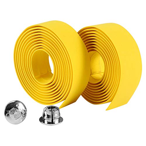 2PCS 自転車バーテープ グリップ 滑り止め クッション ハンドルバーテープ (イエロー)