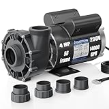Aquastrong SPA Pump, Dual Speed Hot Tub Pump, Pure Copper Motor, Low Noise, Easy Installation with 1.5' & 2' Adapters, 90° Rotating Inlet & Outlet, Compatible with Hot Tubs & Spa Systems, Grey