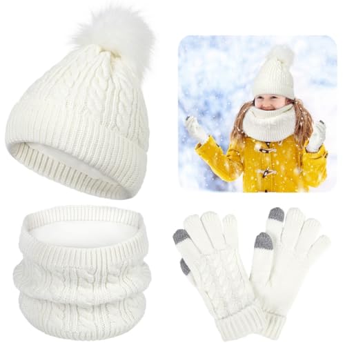 Kid’S Winter Hat, Scarf, And Gloves Set With Fleece Lining, Cozy Thermal Gear For 5-12 Year Olds