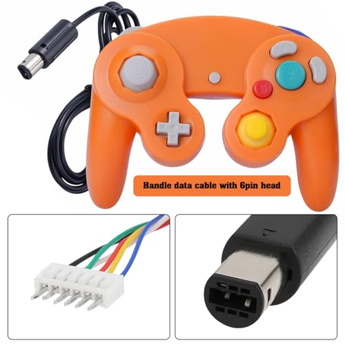 Image of 2Pcs 10FT 3M Replacement Game Consoles Controller Repair Cable Cord with 6 Header Pins Compatible with Nintendo Compatible with Gamecube GC NGC Controller