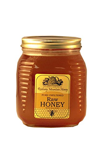 Pure & Unfiltered Raw Honey, Roxbury Mountain Honey, 40 oz in Glass