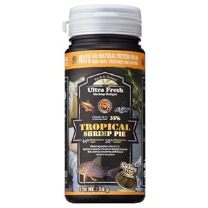 Ultra Fresh Bottom Feeder Fish Food, Sword Prawns, Natural Protein, Balanced Diet, for Catfish, Corydoras, Loaches, Tropical Shrimp Pie 2.05 Ounces