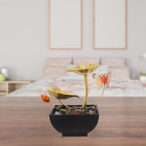 Fuente de mesa con cascada VALICLUD de resina y hierro para decoracion interior 5
