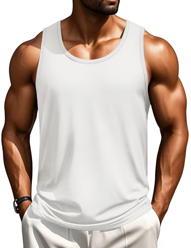 Cotrasen Men's Tank Top UPF 50+ Sleeveless Shirt Cotton Moisture Wicking Casual Gym Workout Shirts Cooling Muscle Tee Shirt - Main Image