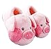 LANFIRE Pantofole in cotone per bambini grandi e adulti pantofole per la casa di maiale pantofole in peluche pantofole per animali scarpe da donna Scarpe di cotone (Pink, 37/38, numeric_37)