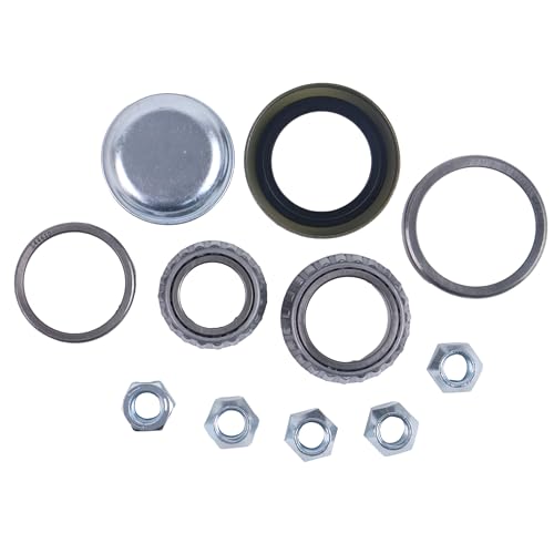 SUKATC 3500 lb Trailer Bearing Kit L44649/10+L68149/11& Oil Seal 50mm & Grease Cap & 5 Nuts